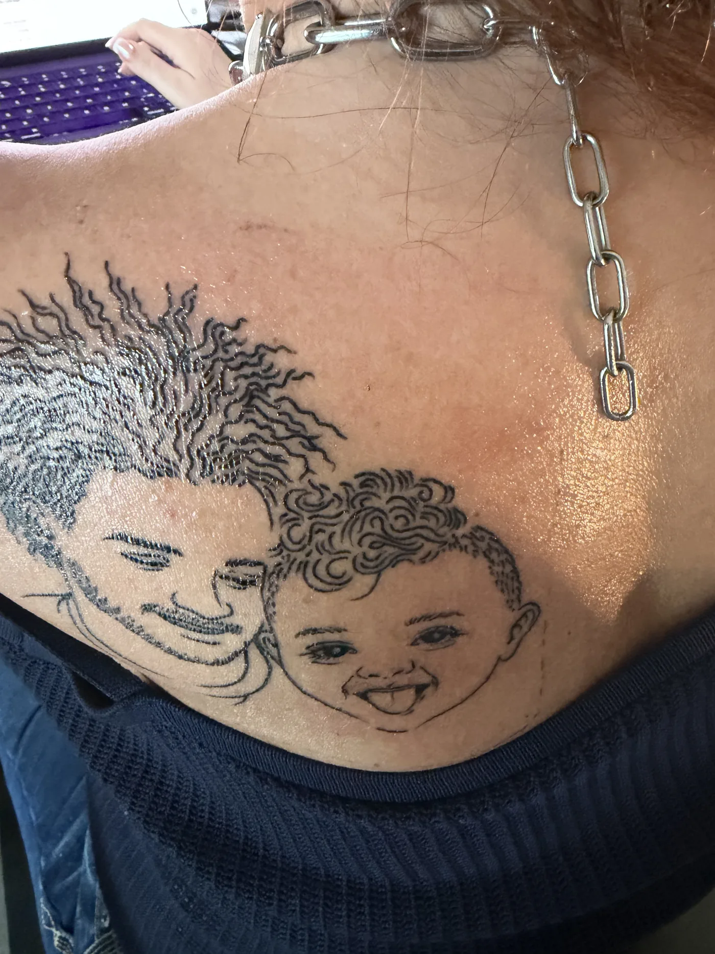 My son Torel and my grandson Dallas. — The line, in ink.