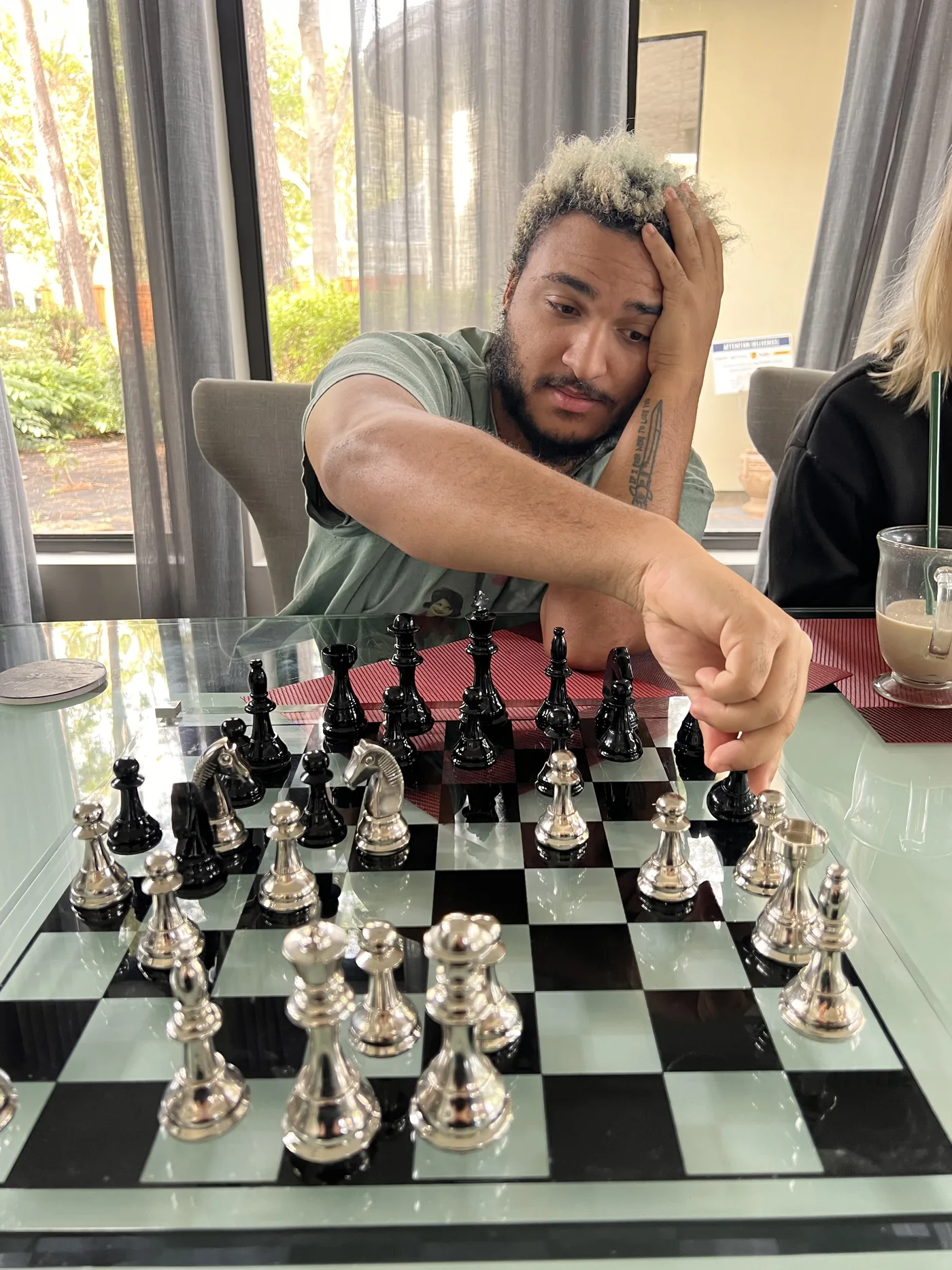 Torel at the board. He learned the game from his grandfather.