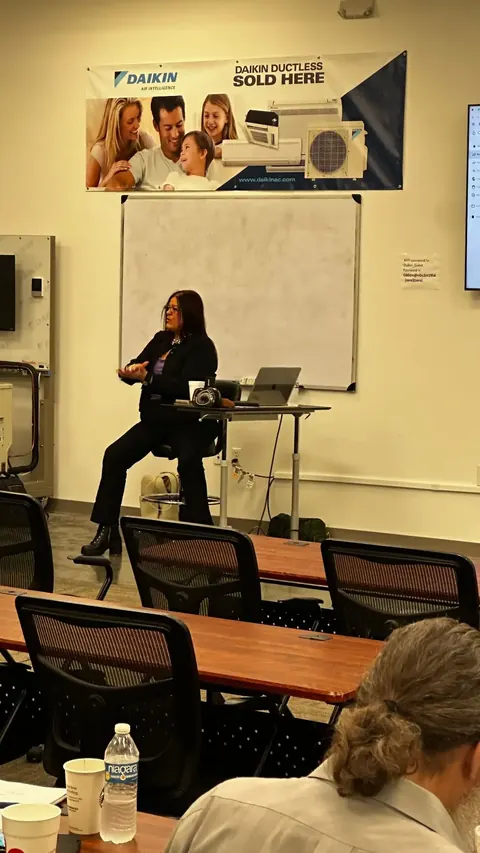Jennifer conducting training for industry partners