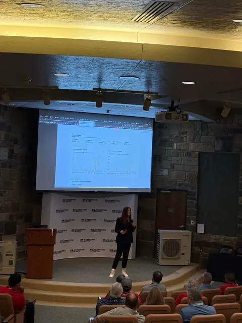 Jennifer presenting at a professional industry venue