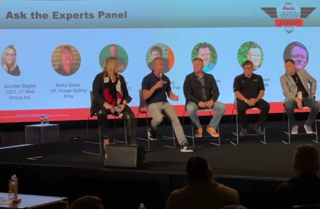 Jennifer Bagley speaking at an industry leadership summit