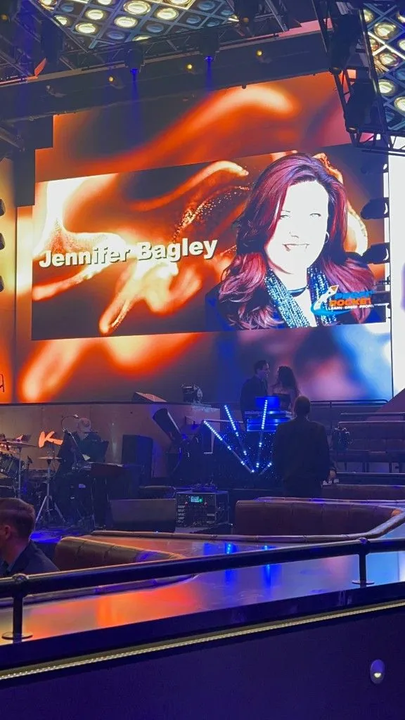 Jennifer Bagley headlining on the conference big screen